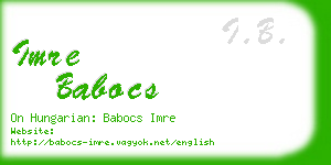 imre babocs business card